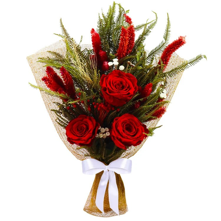 Célebre Buquê de Rosas Encantadas Vermelho