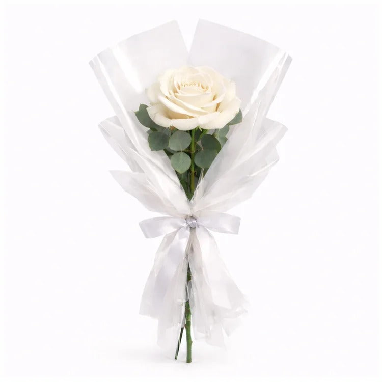 Buquê de Rosa Única Branco