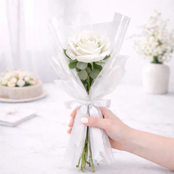 Buquê de Rosa Única Branco