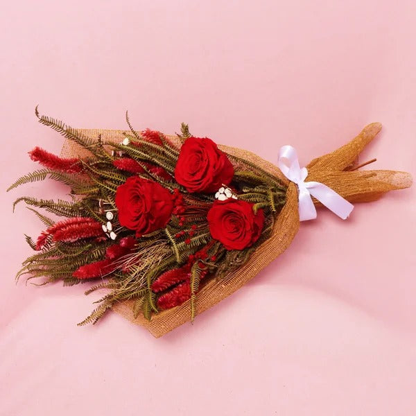 Célebre Buquê de Rosas Encantadas Vermelho