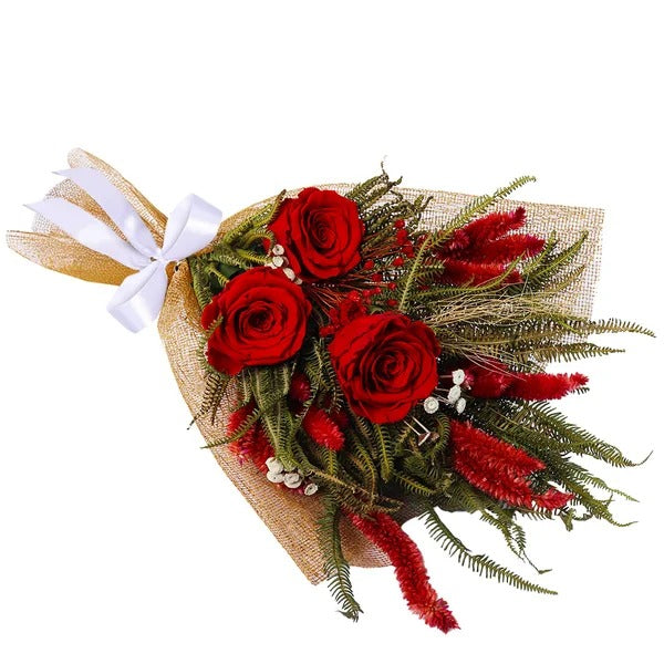Célebre Buquê de Rosas Encantadas Vermelho