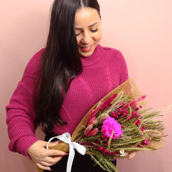 Buquê de Rosa Encantada Pink Singular