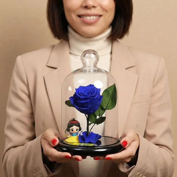 Mini Rosa Encantada Azul e Chaveiro Princesa Branca de Neve