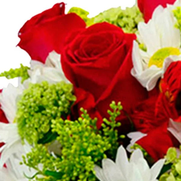 Arranjo Flores e Vida Vermelho