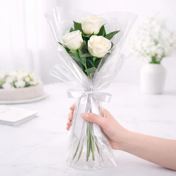 Buquê Trio de Rosas Branco