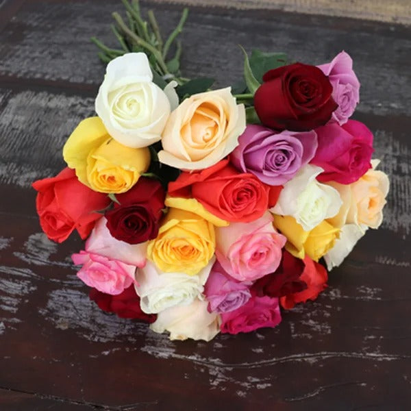 Buquê de 24 Rosas Coloridas