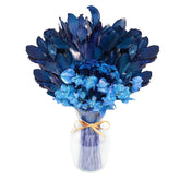 Vaso com Amistosas Flores Secas Azuis