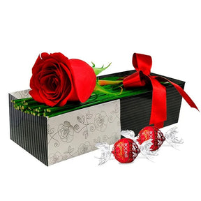 Uma Rosa com Carinho e Chocolate Lindt