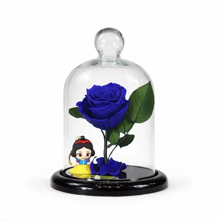 Mini Rosa Encantada Azul e Chaveiro Princesa Branca de Neve