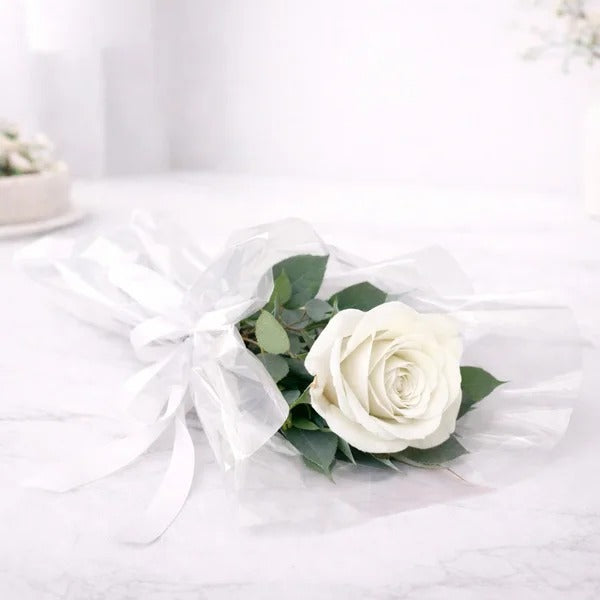 Buquê de Rosa Única Branco
