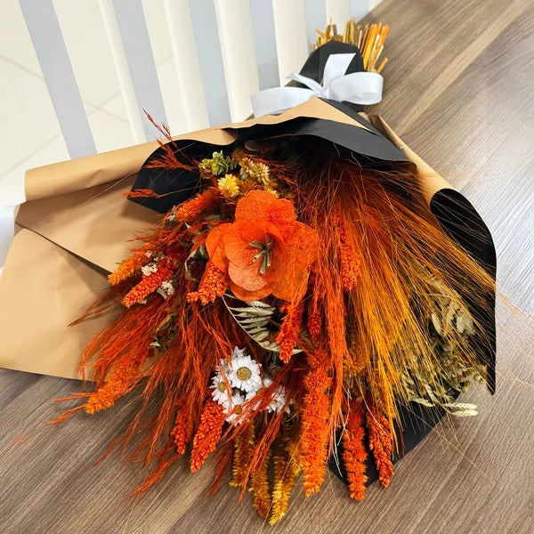 Buquê Campo de Flores Secas Laranja