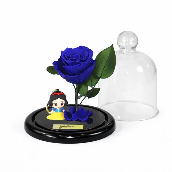 Mini Rosa Encantada Azul e Chaveiro Princesa Branca de Neve
