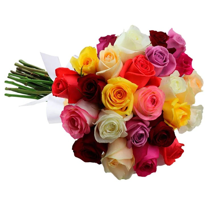 Buquê de 24 Rosas Coloridas
